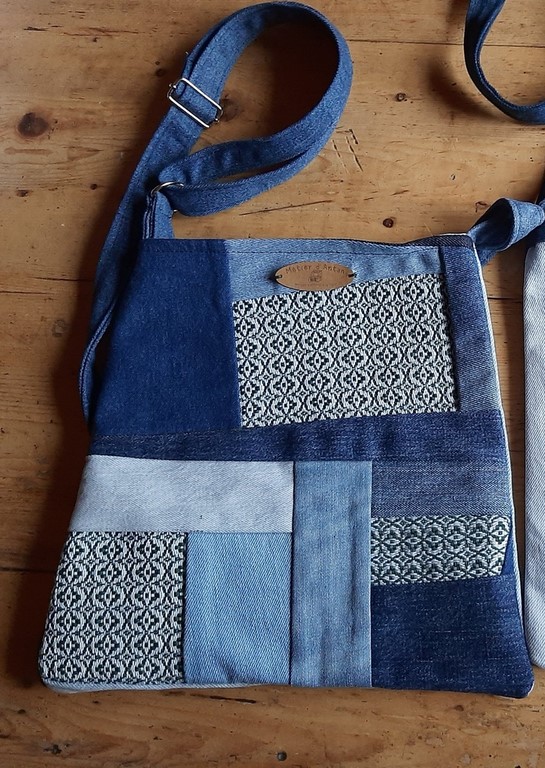 Métier d'antan: Sac tissé + jeans recyclé