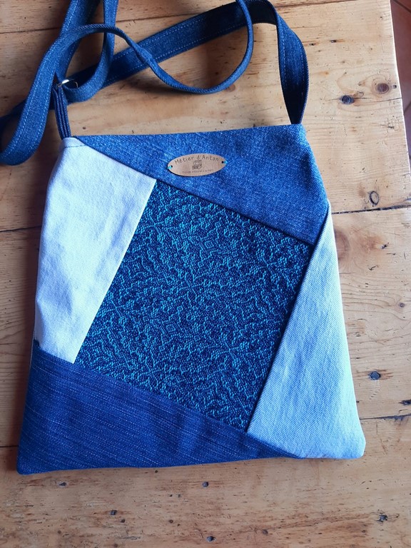 Métier d'antan: Sac tissé + jeans recyclé