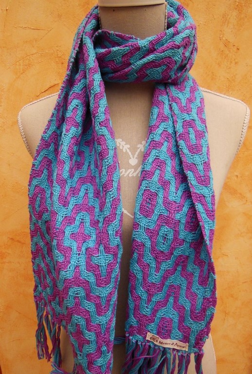 Métier d'Antan: Echarpe tissée en coton