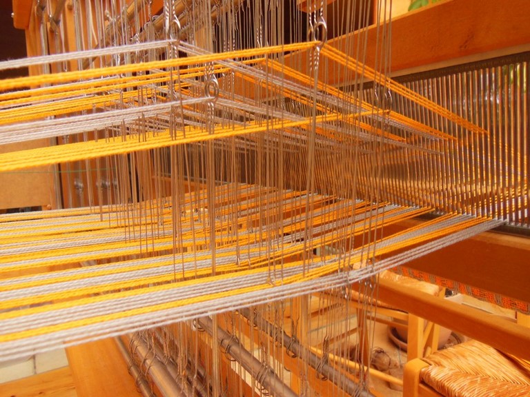 Métier d'Antan: Echarpe tissée en coton