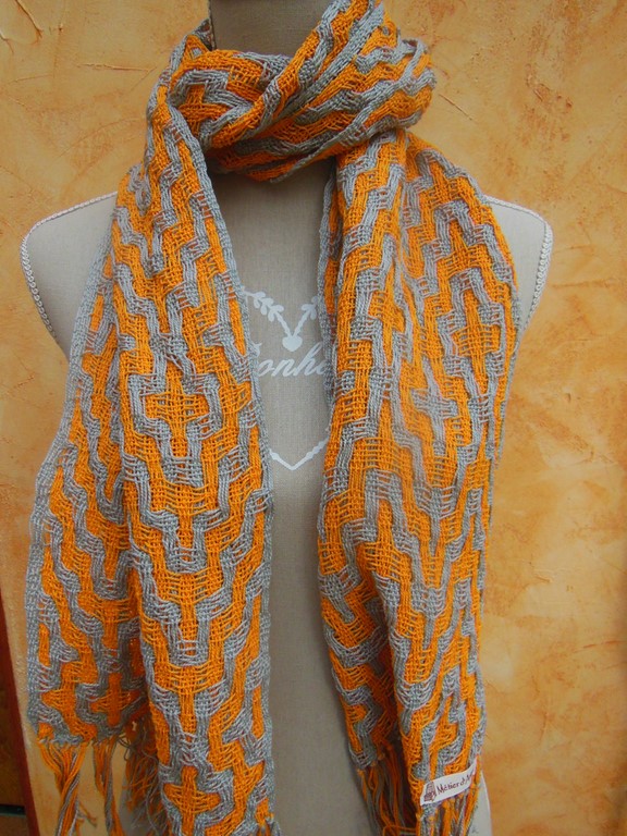 Métier d'Antan: Echarpe tissée en coton