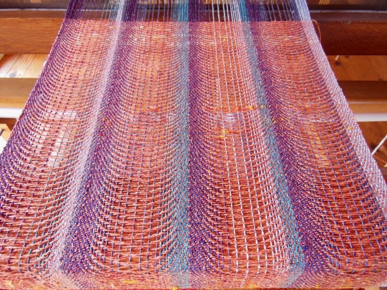 Métier d'Antan: Echarpe tissée en soie sauvage