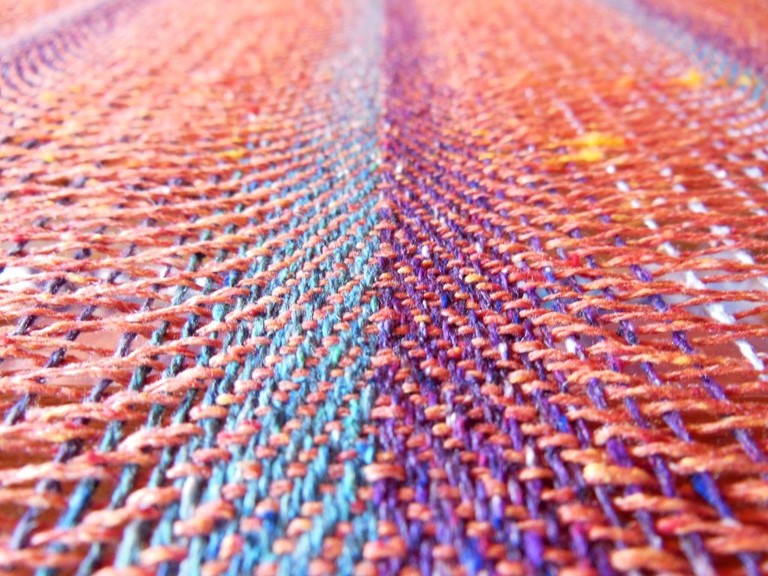 Métier d'Antan: écharpe tissée en soie sauvage