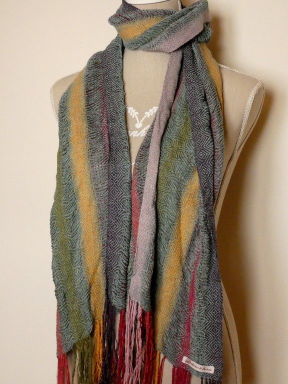 Métier d'Antan: Echarpe tissée en soie sauvage