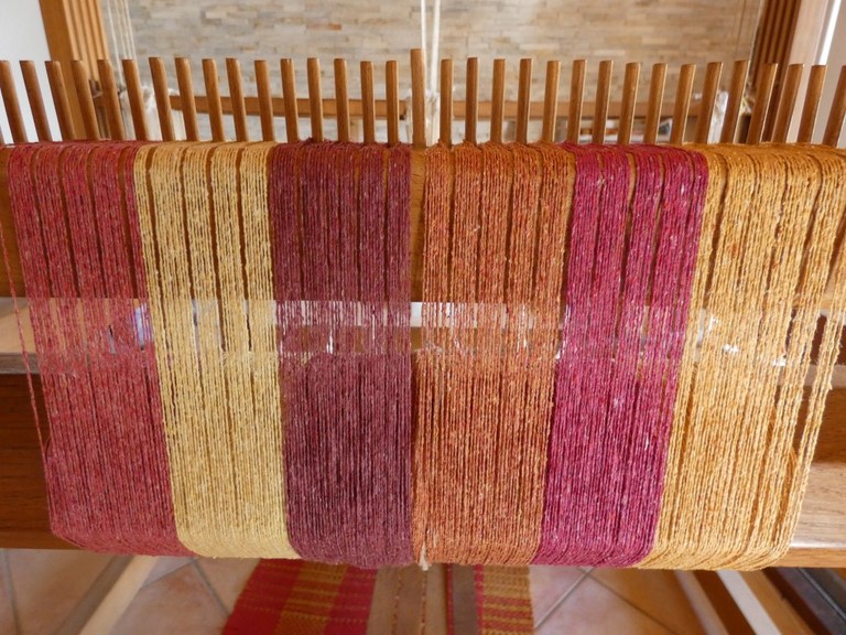 Métier d'Antan: Echarpe tissée en soie sauvage