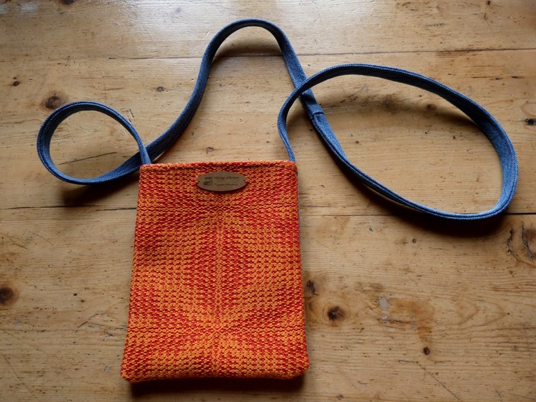 Métier d'antan: Sac tissé + jeans recyclé