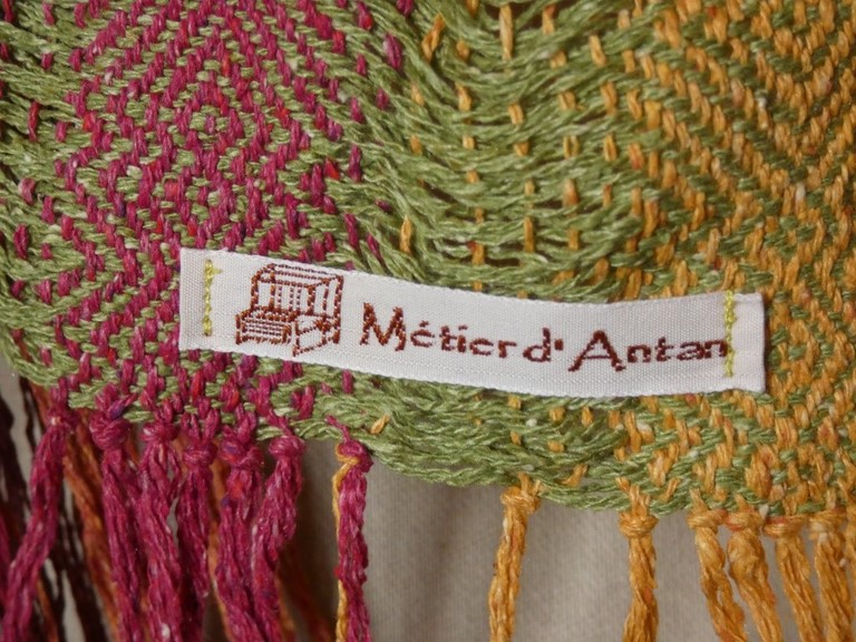 Métier d'Antan: Echarpe tissée en soie sauvage