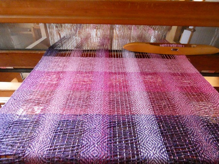 Métier d'Antan: Echarpe tissée en soie sauvage