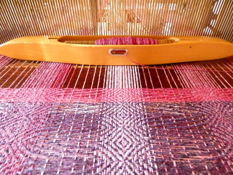 Métier d'Antan: Echarpe tissée en soie sauvage