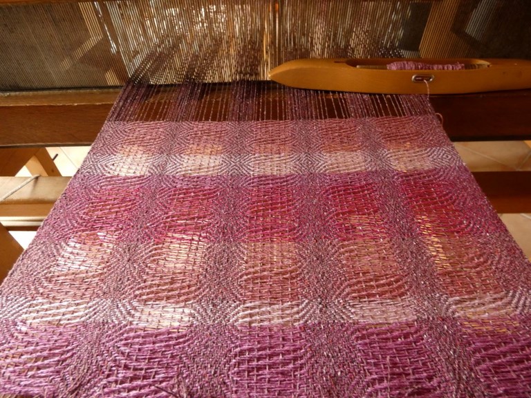 Métier d'Antan: Echarpe tissée en soie sauvage