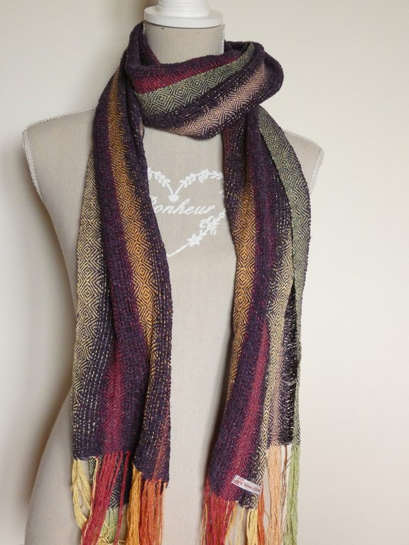 Métier d'Antan: Echarpe tissée en soie sauvage