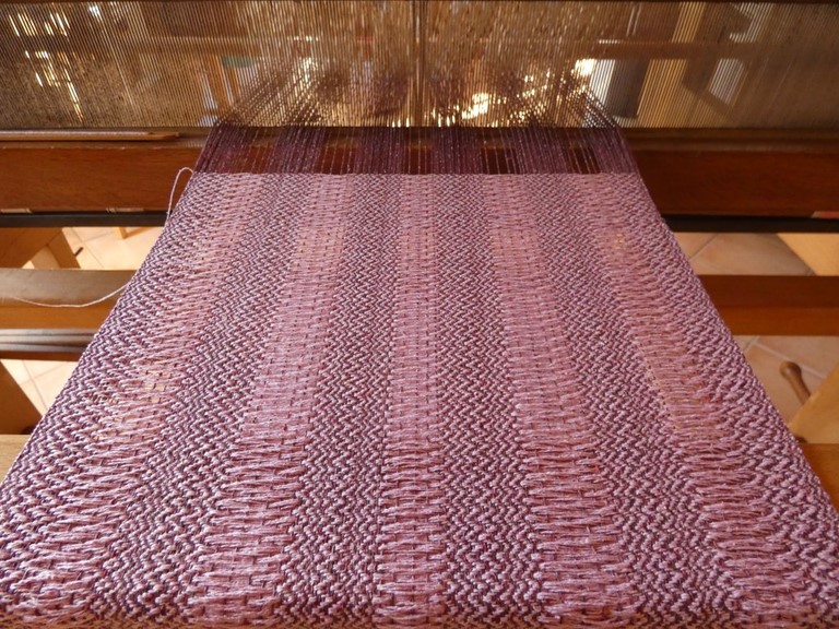 Métier d'Antan: Echarpe tissée en soie sauvage