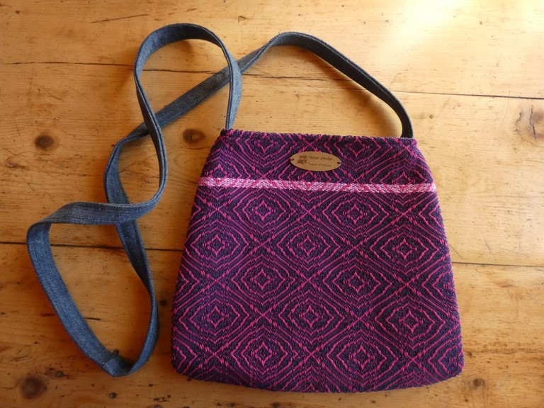 Métier d'antan: Sac tissé + jeans recyclé