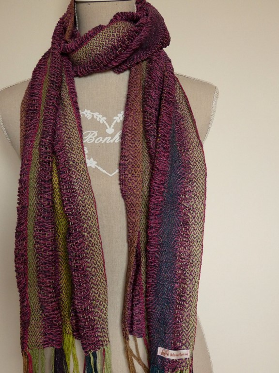 Métier d'Antan: Echarpe tissée en soie sauvage