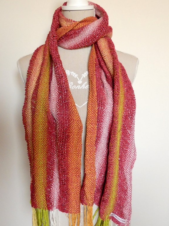 Métier d'Antan: Echarpe tissée en soie sauvage