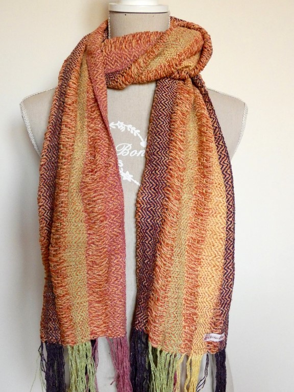 Métier d'Antan: Echarpe tissée en soie sauvage