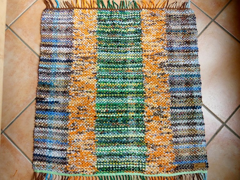 Tapis tissé en tissus coton recyclés Métier d'Antan: Tapis tissé en tissus recyclés