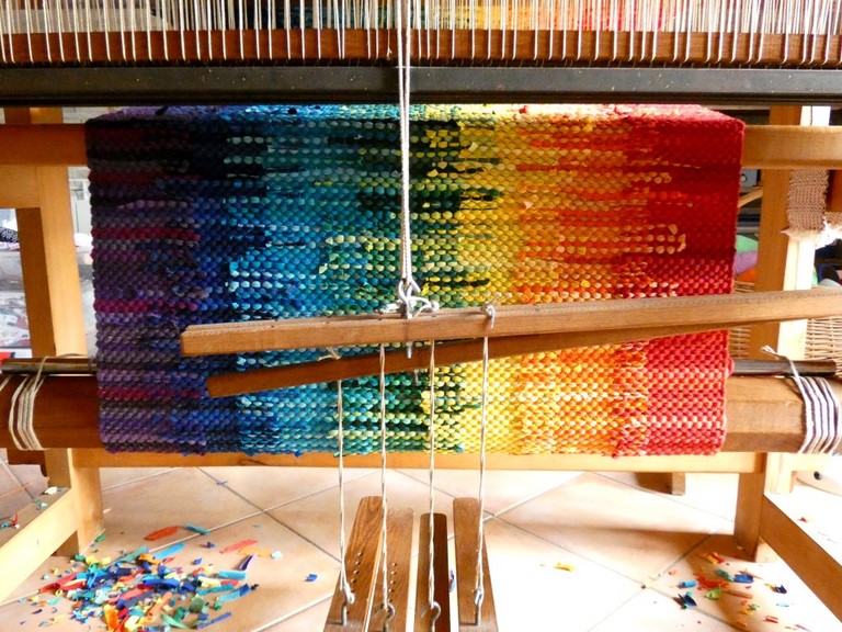 Métier d'Antan: Tapis en t-shirt coton recyclé