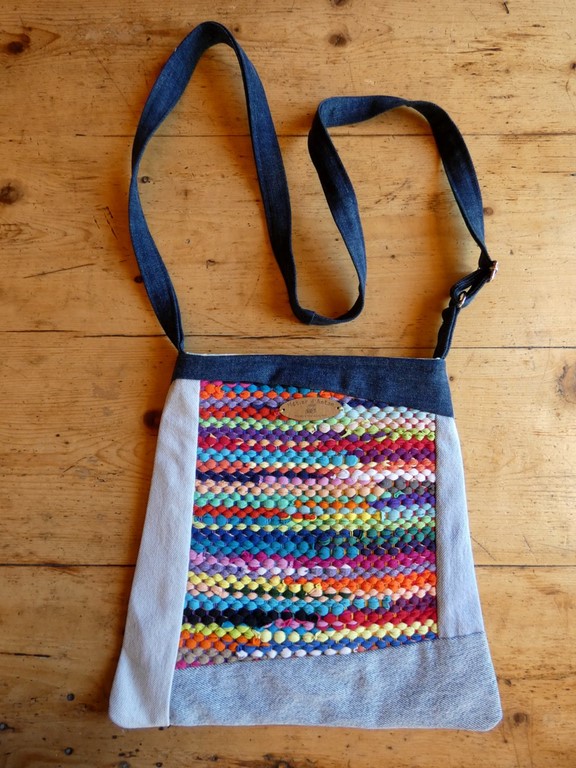 Métier d'antan: Sac tissé + jeans recyclé