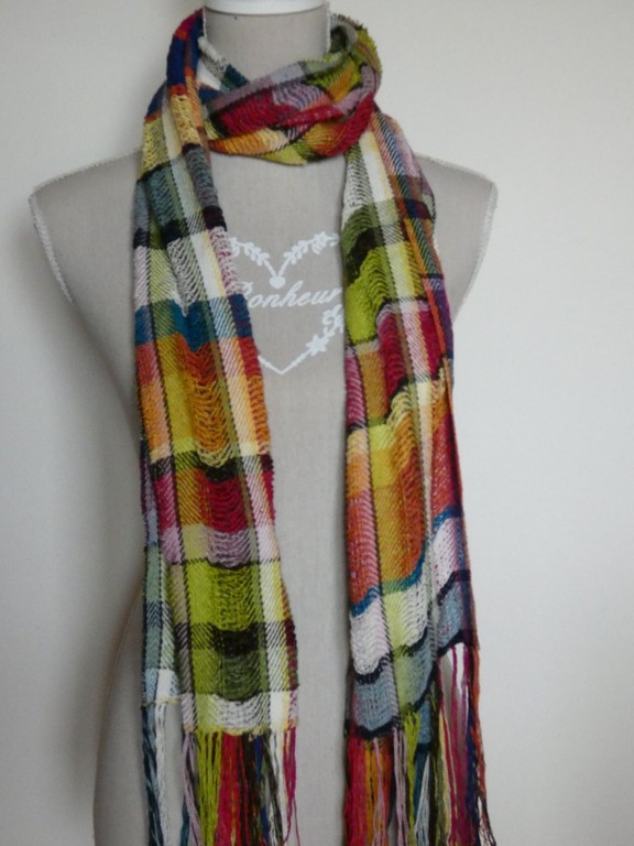 Métier d'Antan: Echarpe tissée en soie sauvage