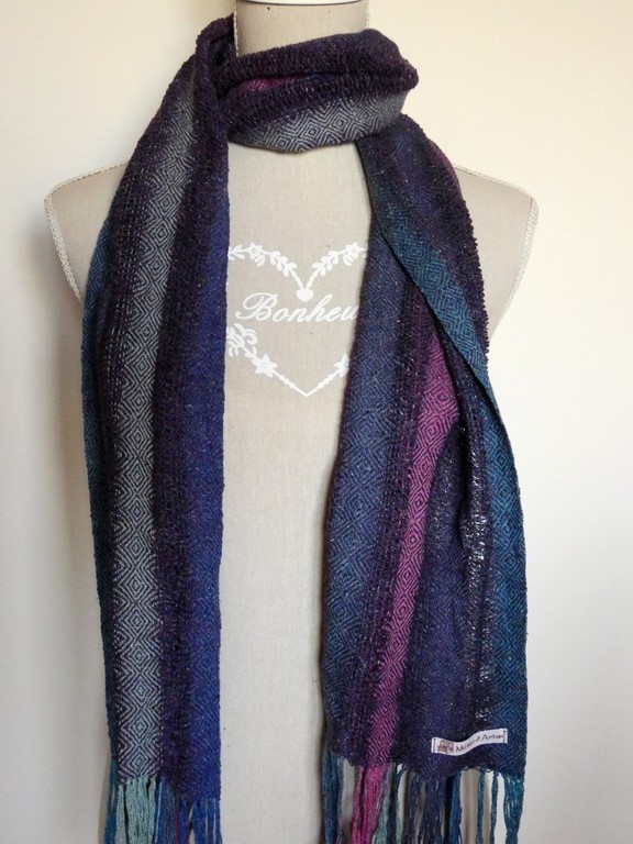 Métier d'Antan: Echarpe tissée en soie sauvage