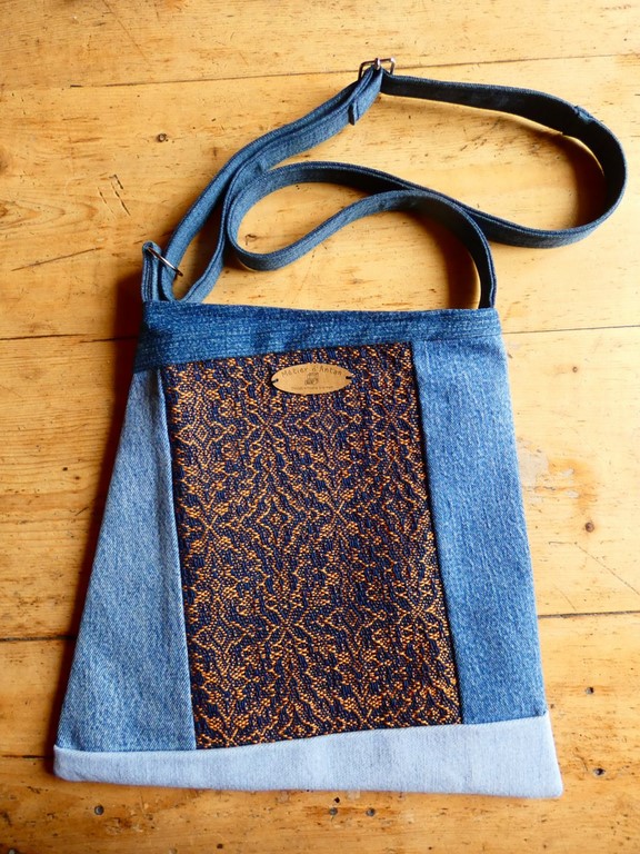Métier d'antan: Sac tissé + jeans recyclé