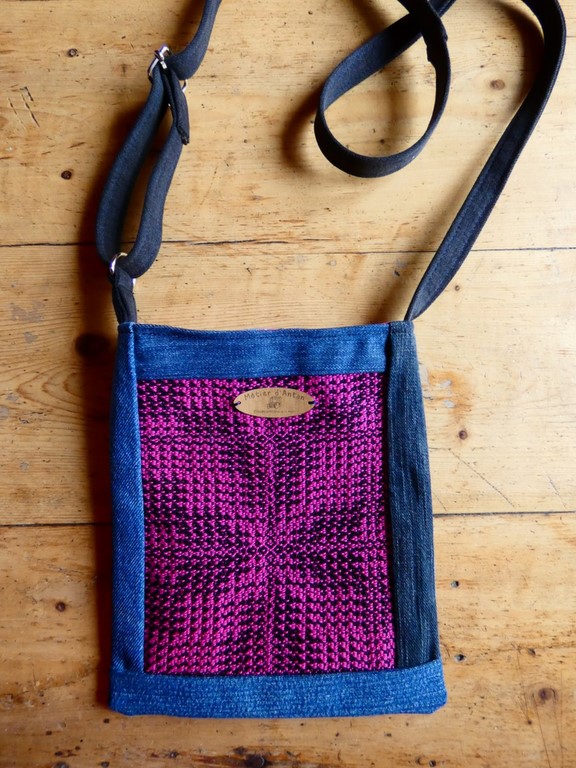 Métier d'antan: Sac tissé + jeans recyclé