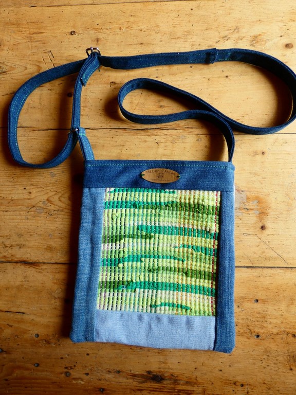 Métier d'antan: Sac tissé + jeans recyclé