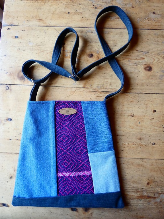 Métier d'antan: Sac tissé + jeans recyclé