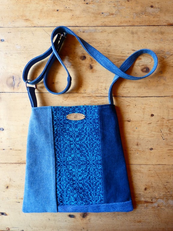 Métier d'antan: Sac tissé + jeans recyclé
