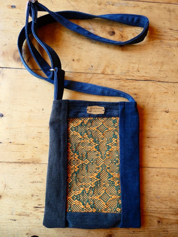 Métier d'antan: Sac tissé + jeans recyclé