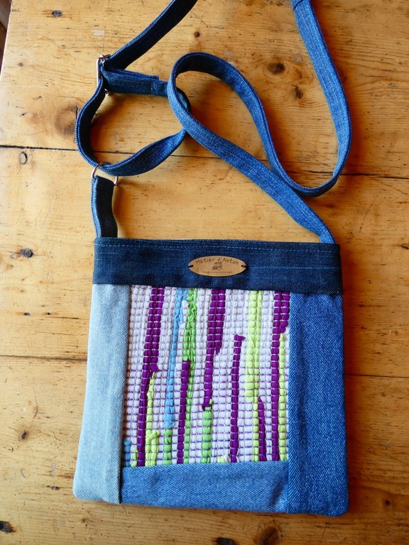 Sac tissé + jeans recyclé Métier d'antan: Sac tissé + jeans recyclé