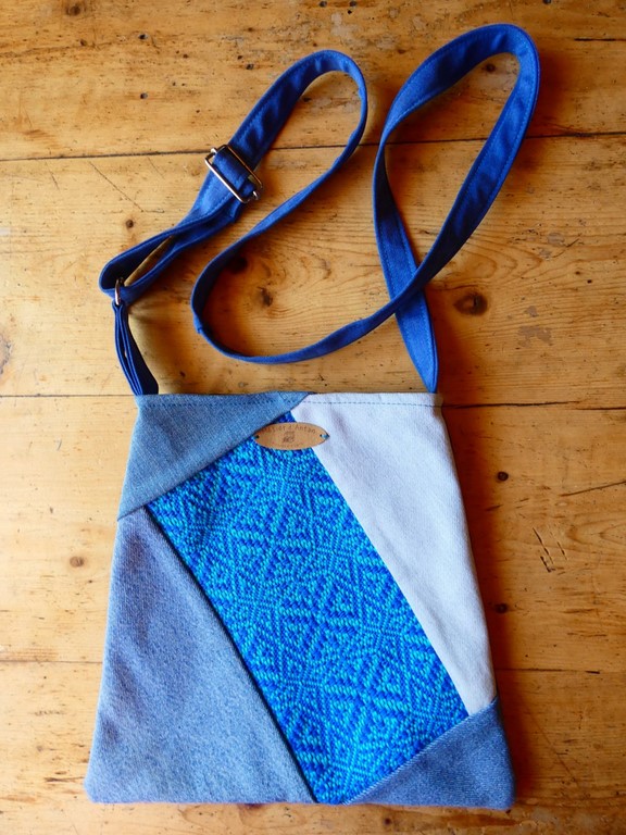 Métier d'antan: Sac tissé + jeans recyclé