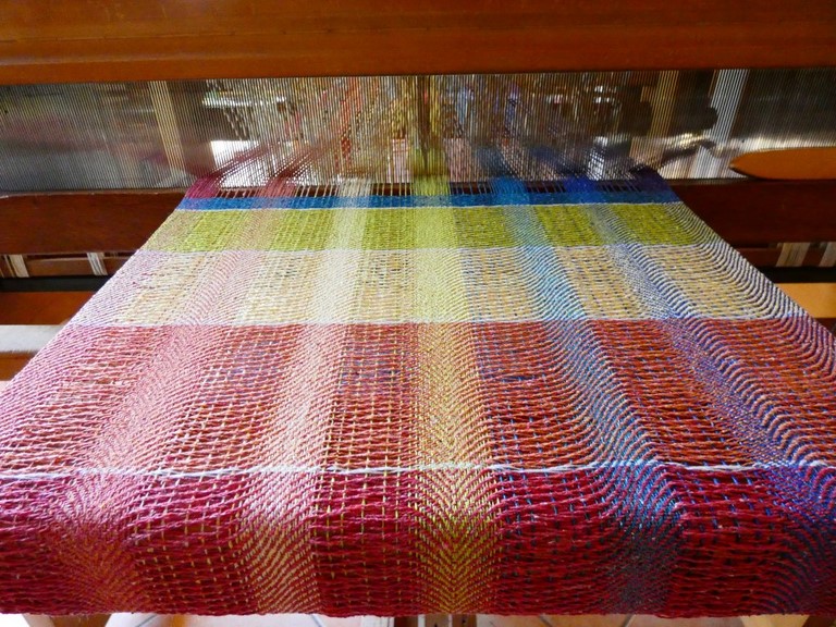 Métier d'Antan: Echarpe tissée en soie sauvage
