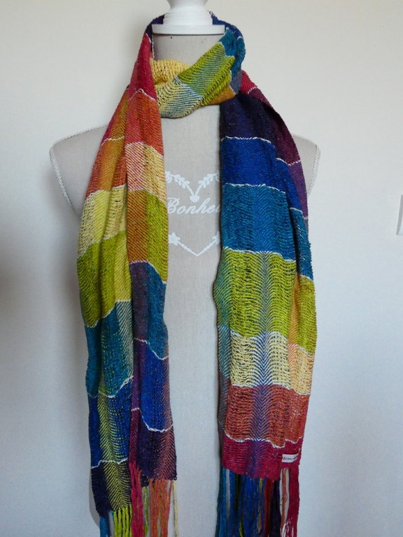 Métier d'Antan: Echarpe tissée en soie sauvage