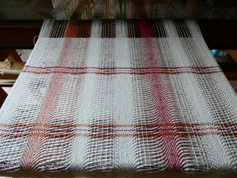 Métier d'Antan: Echarpe tissée en soie sauvage