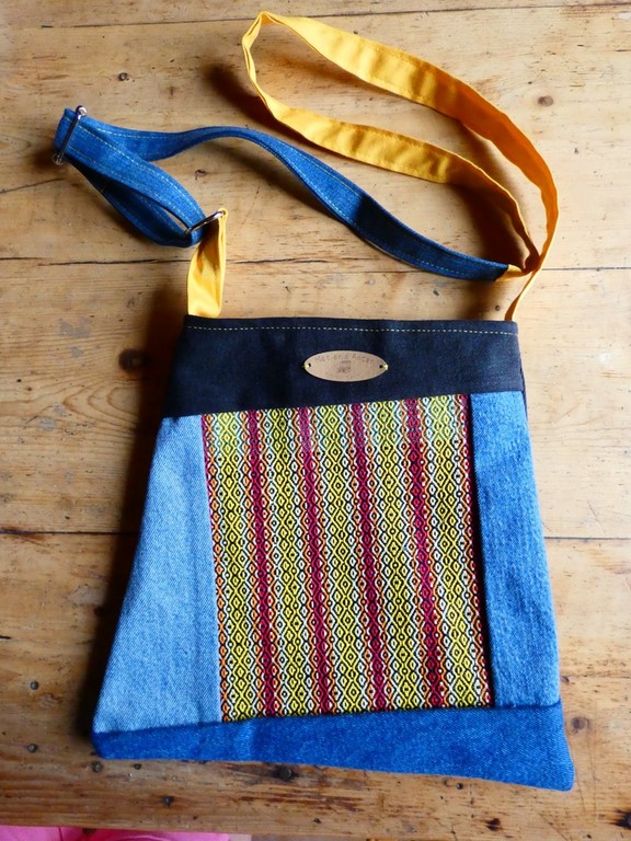 Métier d'antan: Sac tissé + jeans recyclé