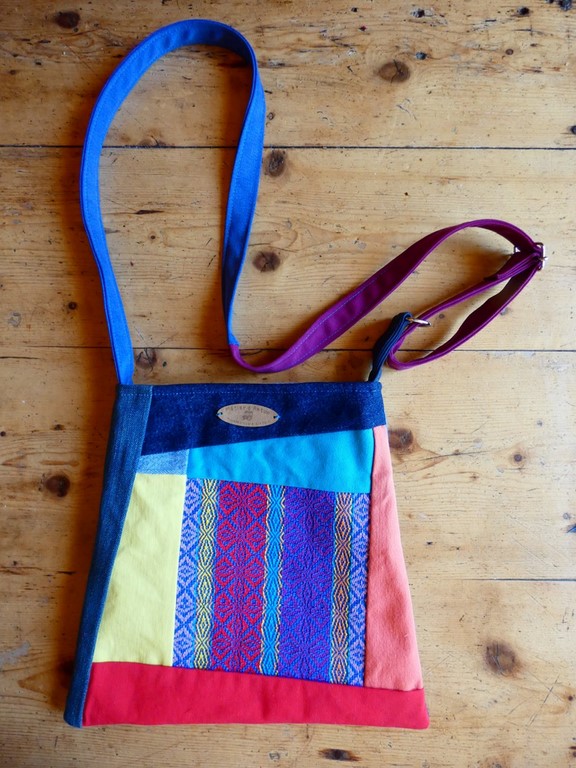 Métier d'antan: Sac tissé + jeans recyclé