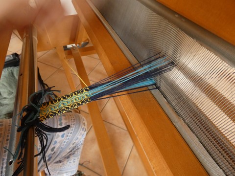 Métier d'Antan: tissage d'une ceinture en coton