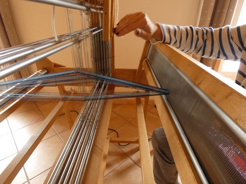 Métier d'Antan: tissage d'une ceinture en coton